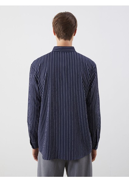 Yeni Sezon Slim Fit Cizgili Erkek Gomlek - S60100Z8 fırsatları