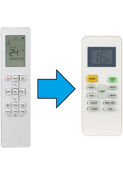 Bosch ile Uyumlu TYPE:RG10B(G)BGEF Klima Kumandası-Resimde Sağdaki Gönderilir