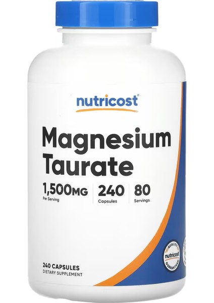 Magnesium Taurate, 240 Capsules (500 Mg Per Capsule)