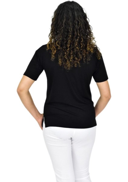 Kadın Yarım Kol V Yaka Likralı Tişöt BGL-ST04651 fırsatları