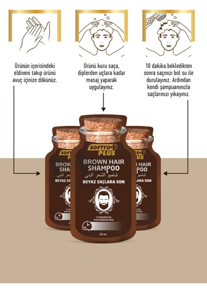 Brown Hair Anında Etkili Beyaz Kapatıcı Koyu Kahverengi Şampuan Boya 25 ml x 10 Adet fırsatları