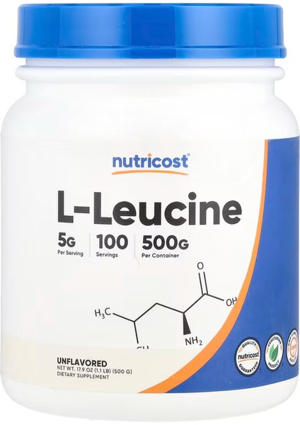 L-Leucine, Unflavored, 17.9 Oz (500 G)