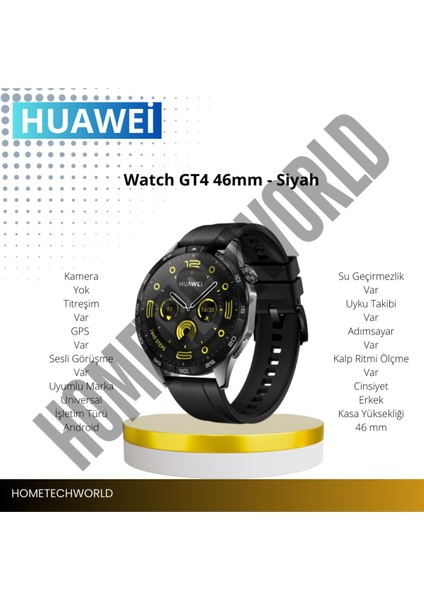 Watch Gt4 Siyah Akıllı Saat 46MM