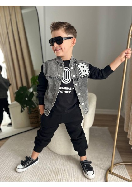 Erkek Çocuk Ceketli Şardonlu Takım 4-10 Yaş