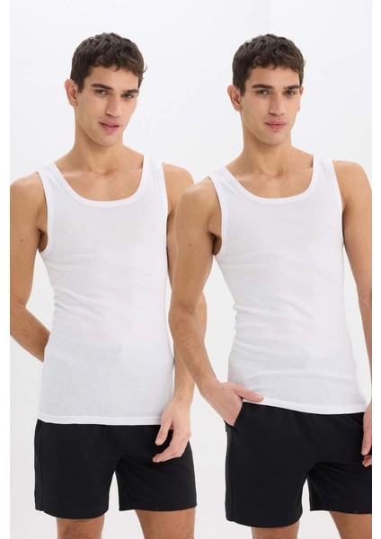 Yeni Sezon Slim Fit Dar Kesim Ribana 2'li Atlet