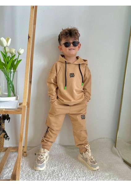 Erkek Çocuk Kapşonlu Spor Eşofman Takımı 4-12 Yaş