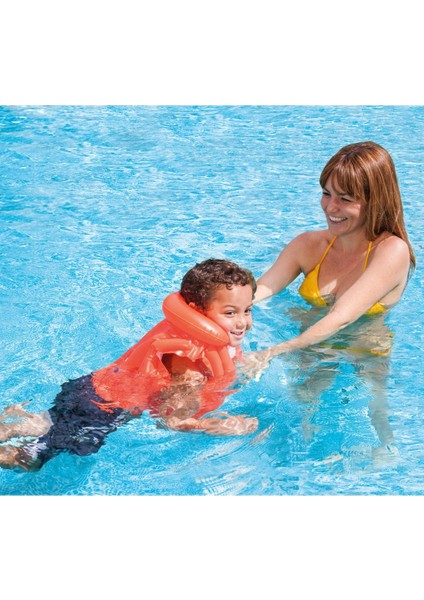 Intex Deniz Plaj ve Havuz Için Çocuk Kırmızı Yelek 50X47 cm 6-12 Yaş M-58671