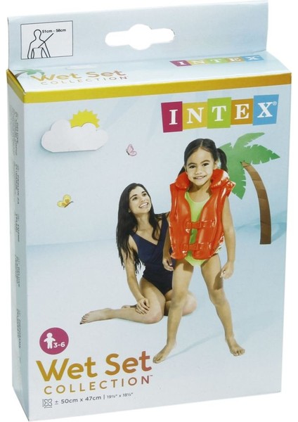 Intex Deniz Plaj ve Havuz Için Çocuk Kırmızı Yelek 50X47 cm 6-12 Yaş M-58671
