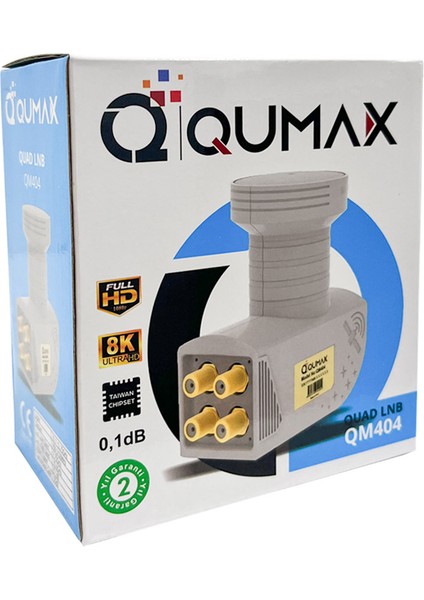 QM404 8k Ultra Hd 0.1db 4lü Lnb