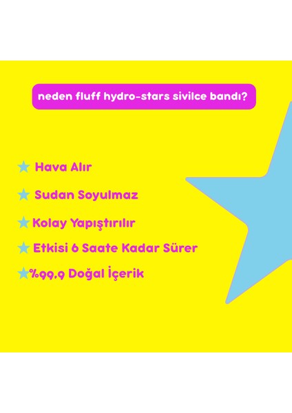 Rainbow Hidrokolloid Yıldız Akne Bandı, 12'li