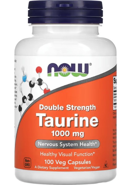 Foods, Taurine, Double Strength, 1,000 mg, 100 Veg Capsules