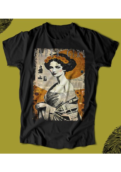 'paper Girl' Baskılı 'regular-Fit' Unisex Tişört