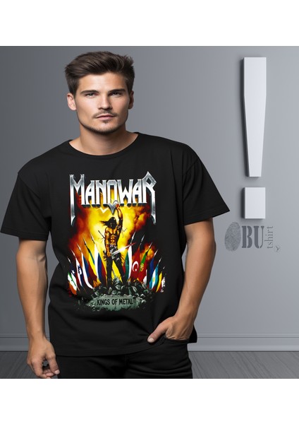 'manowar - Kings O F Metal' Baskılı 'regular-Fit' Unisex Tişört modelleri