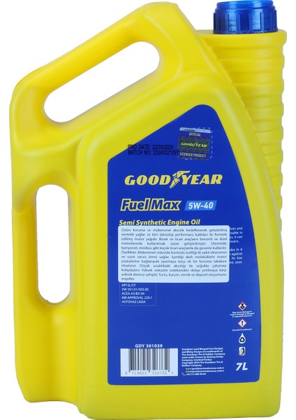 Fuel Max 5W40 7 Litre Motor Yağı modelleri
