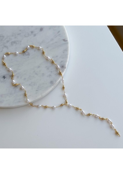 Çelik Incili Y Kolye