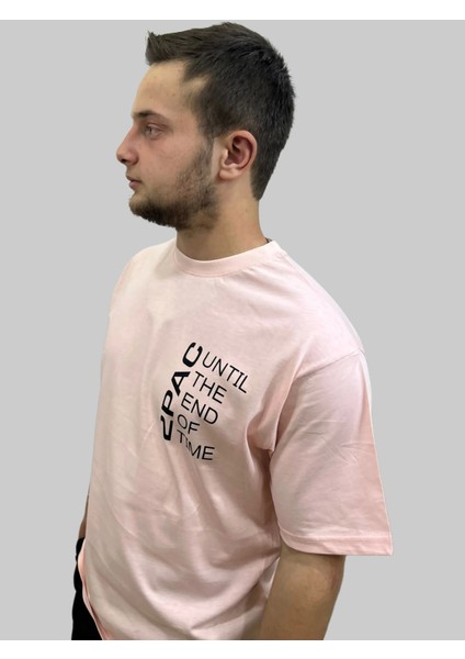 Erkek Until Yuvarlak Yaka Oversize Arka Baskılı Pudra Tişört fiyatları