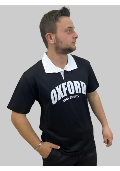 Erkek Oxford Polo Yaka Siyah Tişört modelleri