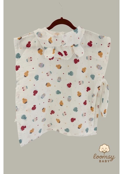 Strawberry Dream Müslin Kapüşonlu Bebek Pançosu Bornoz – Pamuk, Hafif, Nefes Alan, Oeko- Tex Sertifikalı fiyatları