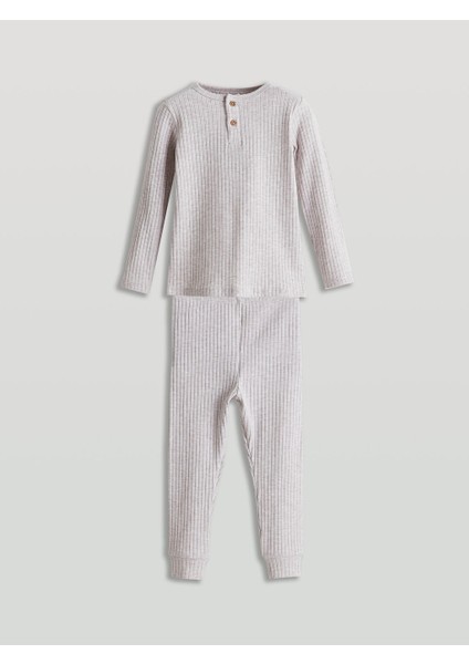 Yeni Sezon Bisiklet Yaka Erkek Bebek Pijama Takimi - S5AH88Z1