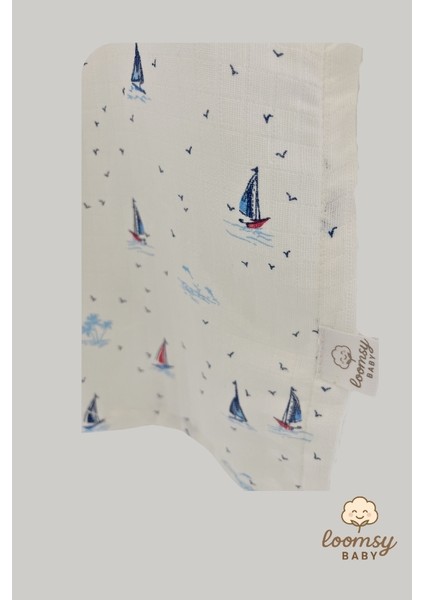 Sail Away Müslin Kapüşonlu Bebek Pançosu Bornoz – Pamuk, Hafif, Nefes Alan, Oeko- Tex Sertifikalı modelleri