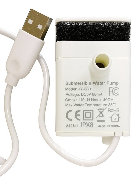 Anti-Burnt Özellikli, Ledli, USB , Evcil Hayvan Su Sebili Yedek Pompa