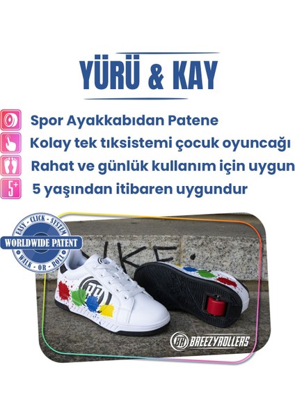 Tekerlekli Spor Ayakkabı Splash Beyaz/siyah modelleri