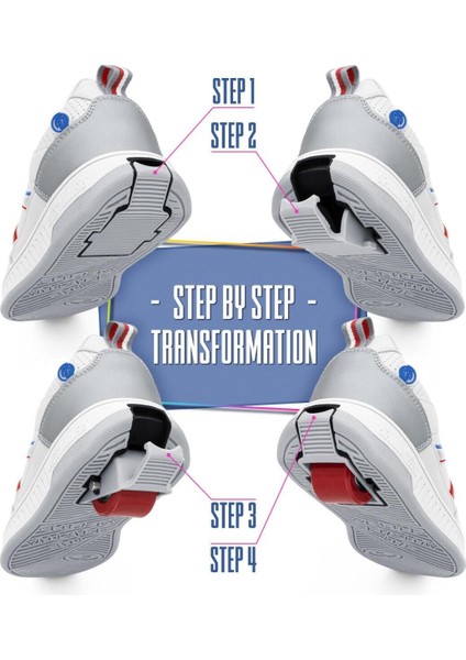 Tekerlekli Spor Ayakkabı Splash Beyaz/siyah fırsatları