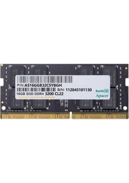 16GB (1X16GB) 3200MHZ CL22 Ddr4 Notebook Sodımm Ram (ES.16G21.GSH)