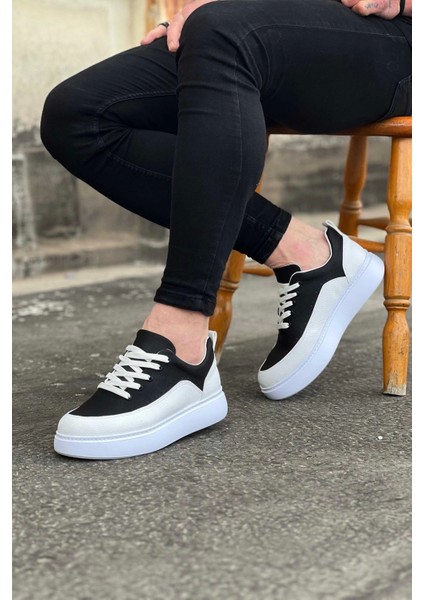162 Beyaz Siyah Ortopedik Taban Erkek Casual Ayakkabı modelleri