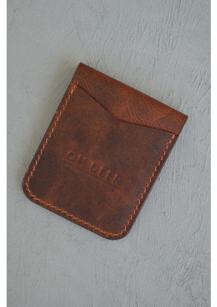 Hakiki Deri Kartlık - Çıtçıt Kapaklı- Frisco Deri (9,5 x 7,8 Cm)