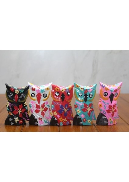 Ahşap 5'li Baykuş Seti