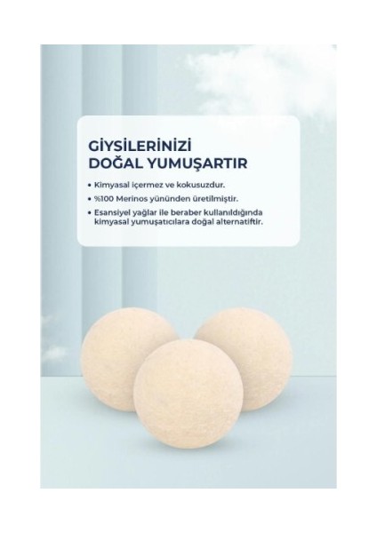 3'lü Yün Kurutma Topu Seti