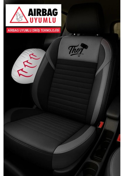 Mini Countryman (R60) Cooper D 2.0 (112 Hp) All4 2010 Uyumlu Tam Set Terletme Yapmaz Tay Tüyü Oto Koltuk Kılıfı Gri