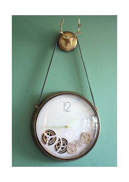 Çarklı Geyikli Duvar Saati