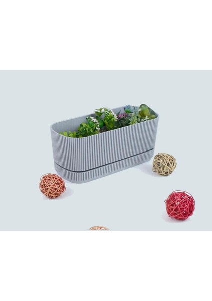 KRS-246 Pera Uzun Dekoratif Balkon Saksı 3 Litre No 2