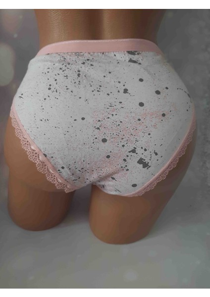 Pudra Pembe Dantelli Desenli %100 Pamuk Cotton Beli Lastikli Tutku Leona Kadın Rahat Kullanışlı Külot fiyatları