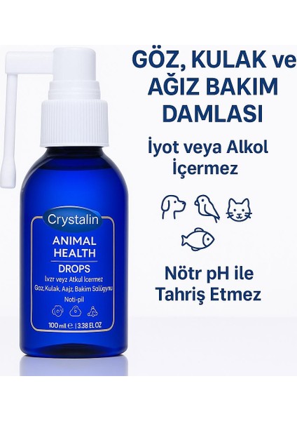 Animal Health Drops - Göz Kulak Ağız Bakım Solüsyonu 100 ml