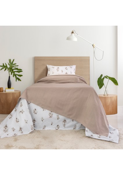 Home Hera Tek Kişilik Pike Takımı 3 Parça-Bej