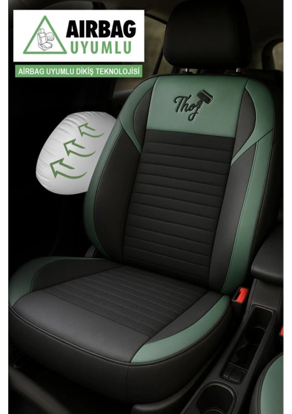 Daewoo Nexia (Kletn Facelift 2008) 1.6 (109 Hp) 2012 Uyumlu Tam Set Terletme Yapmaz Tay Tüyü Oto Koltuk Kılıfı Yeşil modelleri
