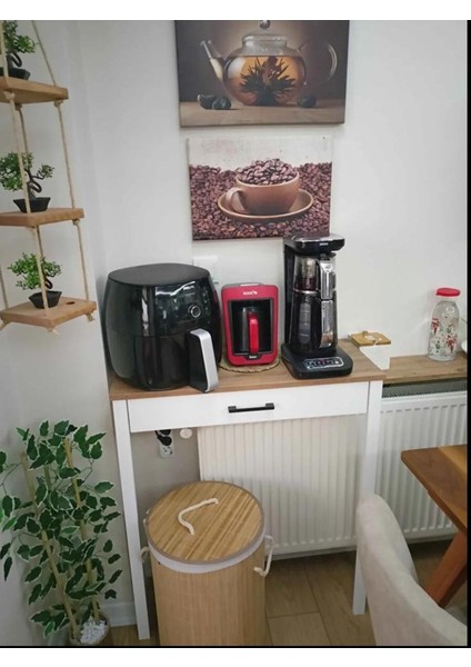 Kahve Köşesi Masası ( Üstü Ceviz - 80 x 30 x 92 )