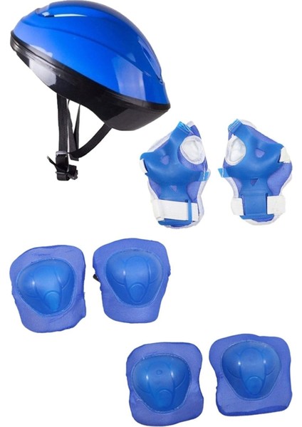 Mavi Ayarlanabilir 2+2 Işıklı Metal Alıştırma Pateni Kask Dizlik Dirseklik Setli fiyatları