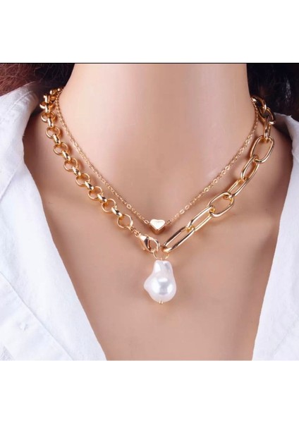 Incili Tasarım Kombin Kolye Seti modelleri