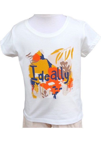 Fancy Kids Antalya Kız Çocuk T-Shirt Baskılı Ideally 10 Yaş Ekru - Turuncu fiyatları