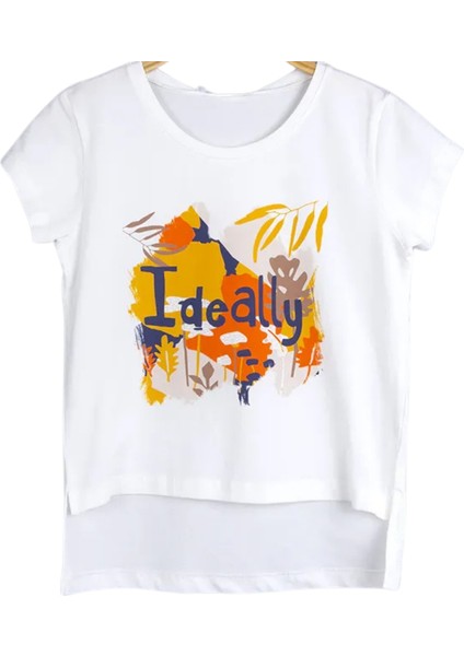 Fancy Kids Antalya Kız Çocuk T-Shirt Baskılı Ideally 10 Yaş Ekru - Turuncu indirimleri