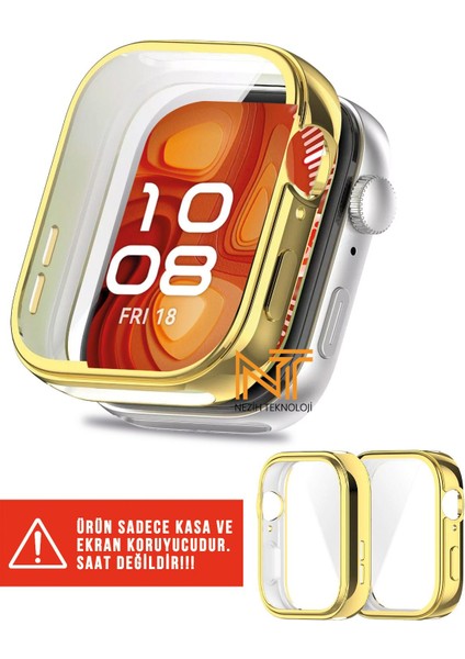 Huawei Watch Fit 4 Pro Uyumlu Yumuşak Silikon 360 Tam Koruma Kasa ve Ekran Koruyucu