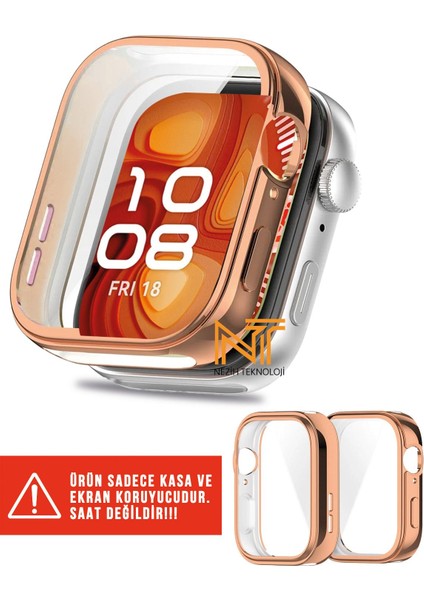 Huawei Watch Fit 4 Pro Uyumlu Yumuşak Silikon 360 Tam Koruma Kasa ve Ekran Koruyucu