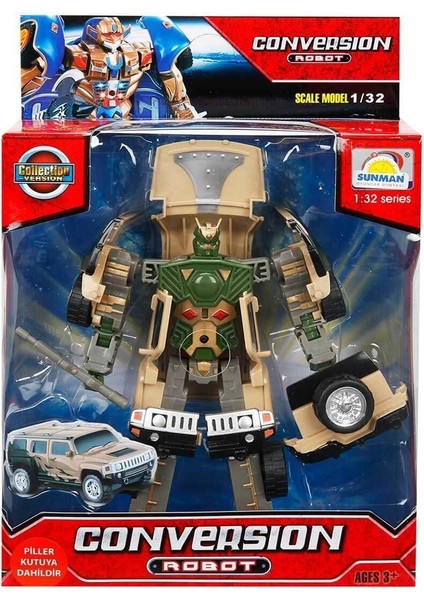 81234 Sunman, 1:32 Sesli ve Işıklı Dönüşebilen Robot