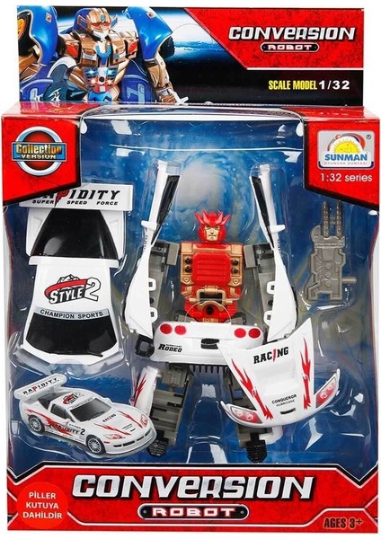 81234 Sunman, 1:32 Sesli ve Işıklı Dönüşebilen Robot