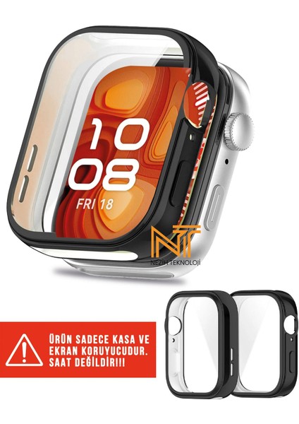 Huawei Watch Fit 4 Pro Uyumlu Yumuşak Silikon 360 Tam Koruma Kasa ve Ekran Koruyucu