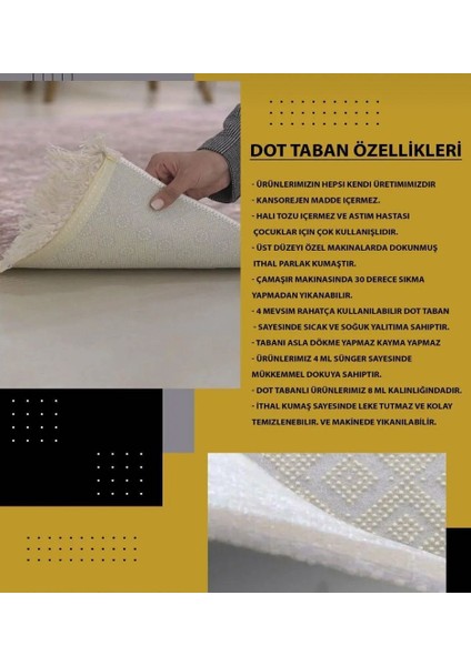 Galatasaray ~ Kaymaz Taban Yıkanabilir Dijital Baskı Dekoratif Modern Desenli Lazer Kesim Dot Taban Halı modelleri